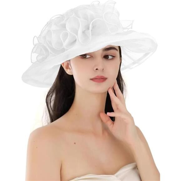 Women\'s Kentucky Hat Wide Brim White2